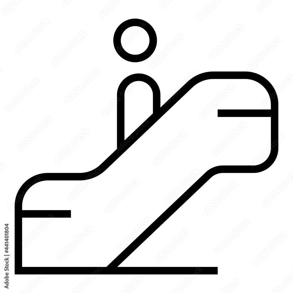 Poster subway escalator icon. outline subway escalator vector icon for web design isolated on white backgro