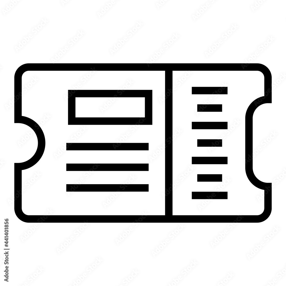 Aufkleber subway ticket paper icon. outline subway ticket paper vector icon for web design isolated on white b