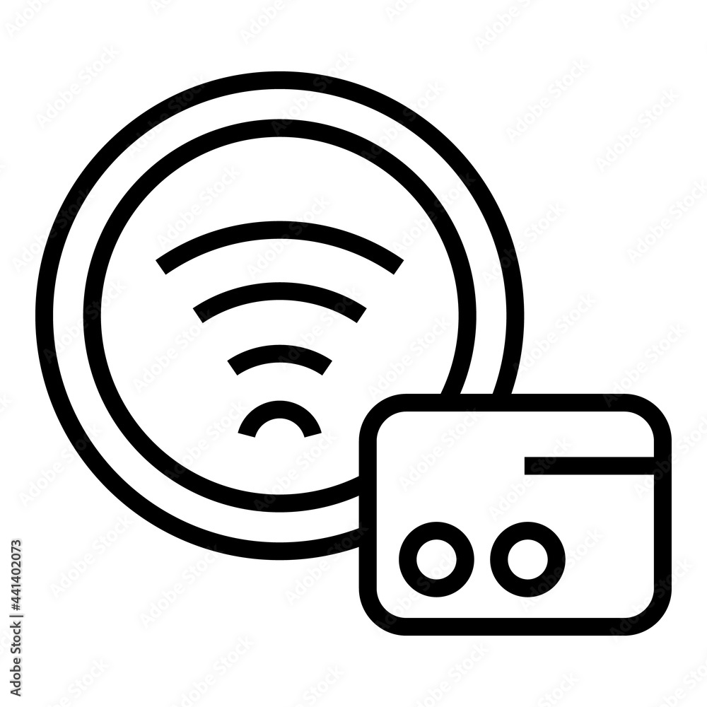 Poster subway wifi point icon. outline subway wifi point vector icon for web design isolated on white backg