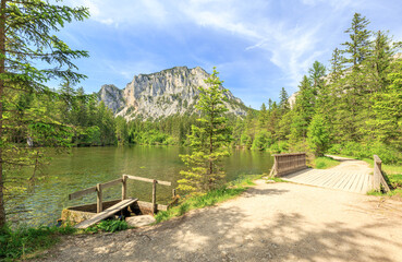 Kreuzteich in Tragöß near Bruck an der Mur in Styria, just near the Grüner See alpine lake is the Kreuzteich another beautiful clear lake