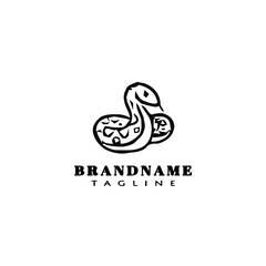 cute snake logo cartoon icon vector illustration template