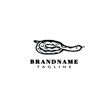 snake logo cartoon icon vector illustration