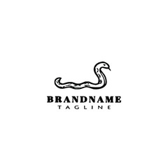 cute snake logo cartoon icon template vector illustration