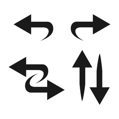 Undo Redo Refresh Up Down Arrow Black Icon Set