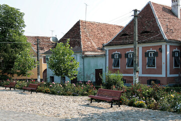 Domy w rumuńskiej wsie Biertan, 2007 - obrazy, fototapety, plakaty