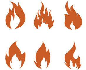 Fire torch Collection Flaming on Background illustration abstract design