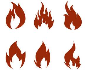 Fire torch Collection Flaming on Background illustration abstract design