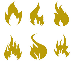 torch fire flame Collection design with flame illustration with Background White