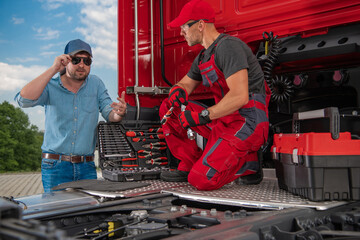 Trucker and Professional Truck Mechanic