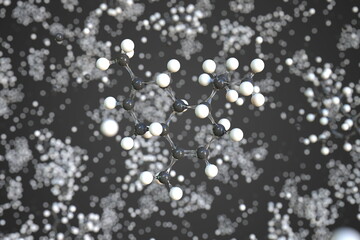 Molecule of cadinene, conceptual molecular model. Conceptual 3d rendering
