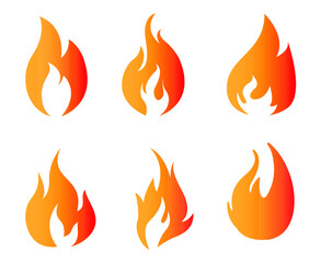 abstract Fire torch Collection design icon illustration with White Background