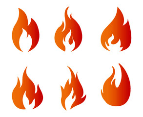 abstract Fire torch Collection design icon illustration with White Background