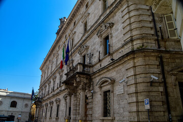 Fototapeta na wymiar Churches and buildings in Ascoli Piceno in Italy