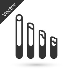 Grey Smoking cigarette icon isolated on white background. Tobacco sign. Vector