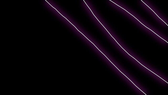 Neon background. Blue and pink glowing neon light lines appears and disappears. Motion background for stage animation or vj loop. Looping modern neon lines