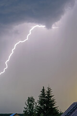 Lightning bolt in the summer night sky
