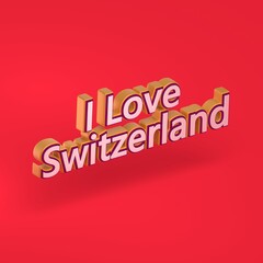 Abstract Switzerland 3D TEXT Rendered Poster (3D Artwork)