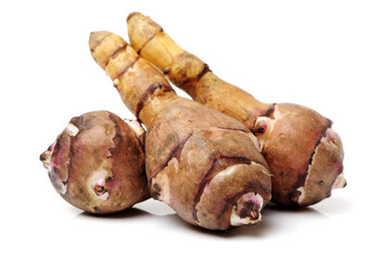 Jerusalem artichoke on white background 