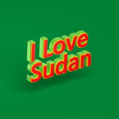 Abstract Sudan 3D TEXT Rendered Poster (3D Artwork)