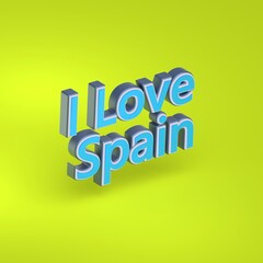 Abstract Spain 3D TEXT Rendered Poster (3D Artwork)