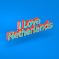 Fototapeta premium Abstract Netherlands 3D TEXT Rendered Poster (3D Artwork)