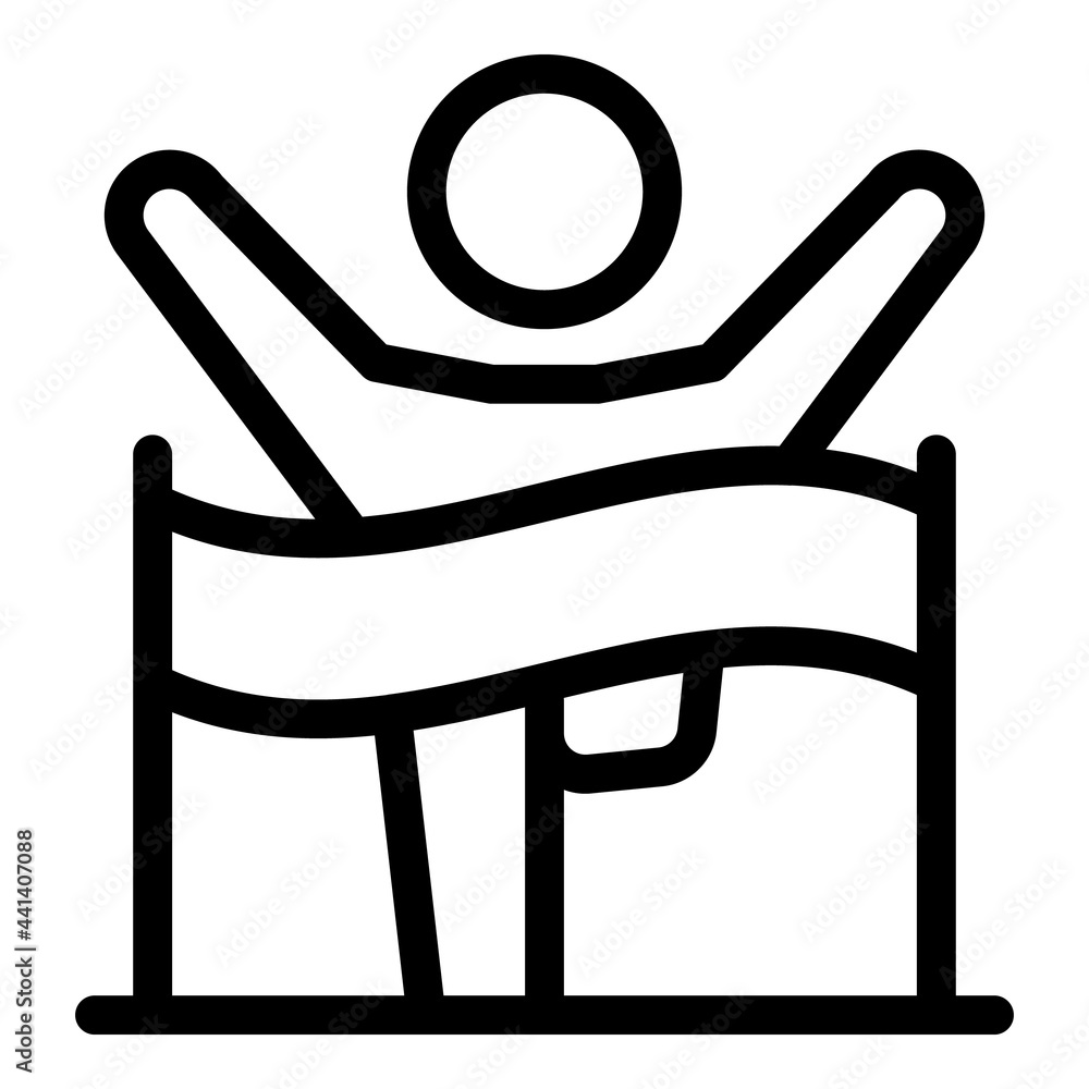 Poster runner finish icon. outline runner finish vector icon for web design isolated on white background