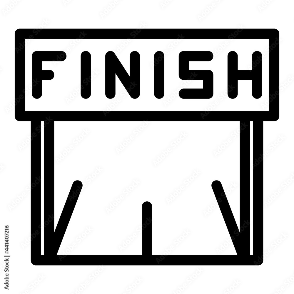Poster finish banner line icon. outline finish banner line vector icon for web design isolated on white bac