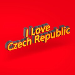 Abstract Czech Republic 3D TEXT Rendered Poster (3D Artwork)