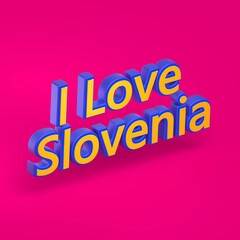 Fototapeta premium Abstract Slovenia 3D TEXT Rendered Poster (3D Artwork)