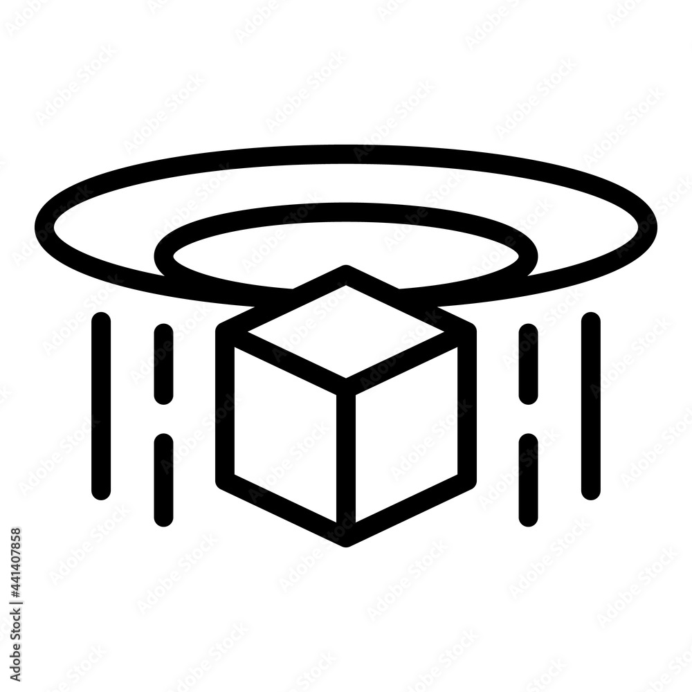 Poster hologram projection ar icon. outline hologram projection ar vector icon for web design isolated on w