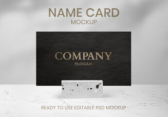 Luxury Business Card Mockup with Paper Texture