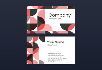 Pink Geometric Patterned Business Card Layout