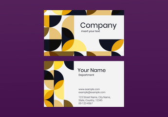 Yellow and Black Geometric Patterned Business Card