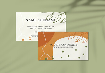 Abstract Botanical Memphis Business Card Template