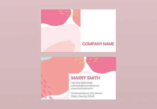 Colorful Memphis Pattern Business Card Template