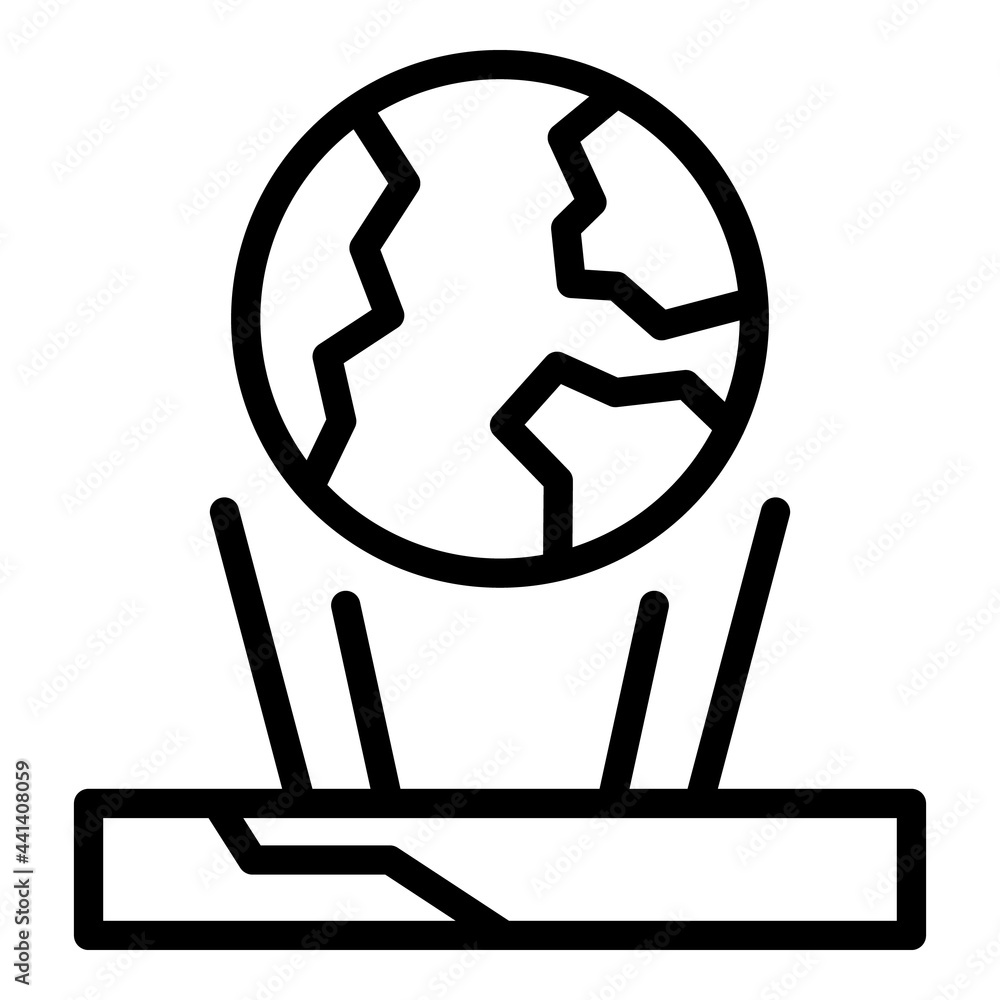 Poster earth hologram projection icon. outline earth hologram projection vector icon for web design isolate