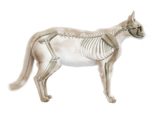 3d rendered illustration of the cat anatomy - the skeletal system