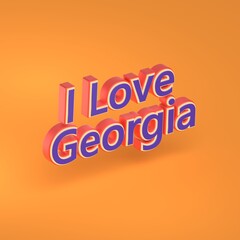 Abstract Georgia 3D TEXT Rendered Poster (3D Artwork)