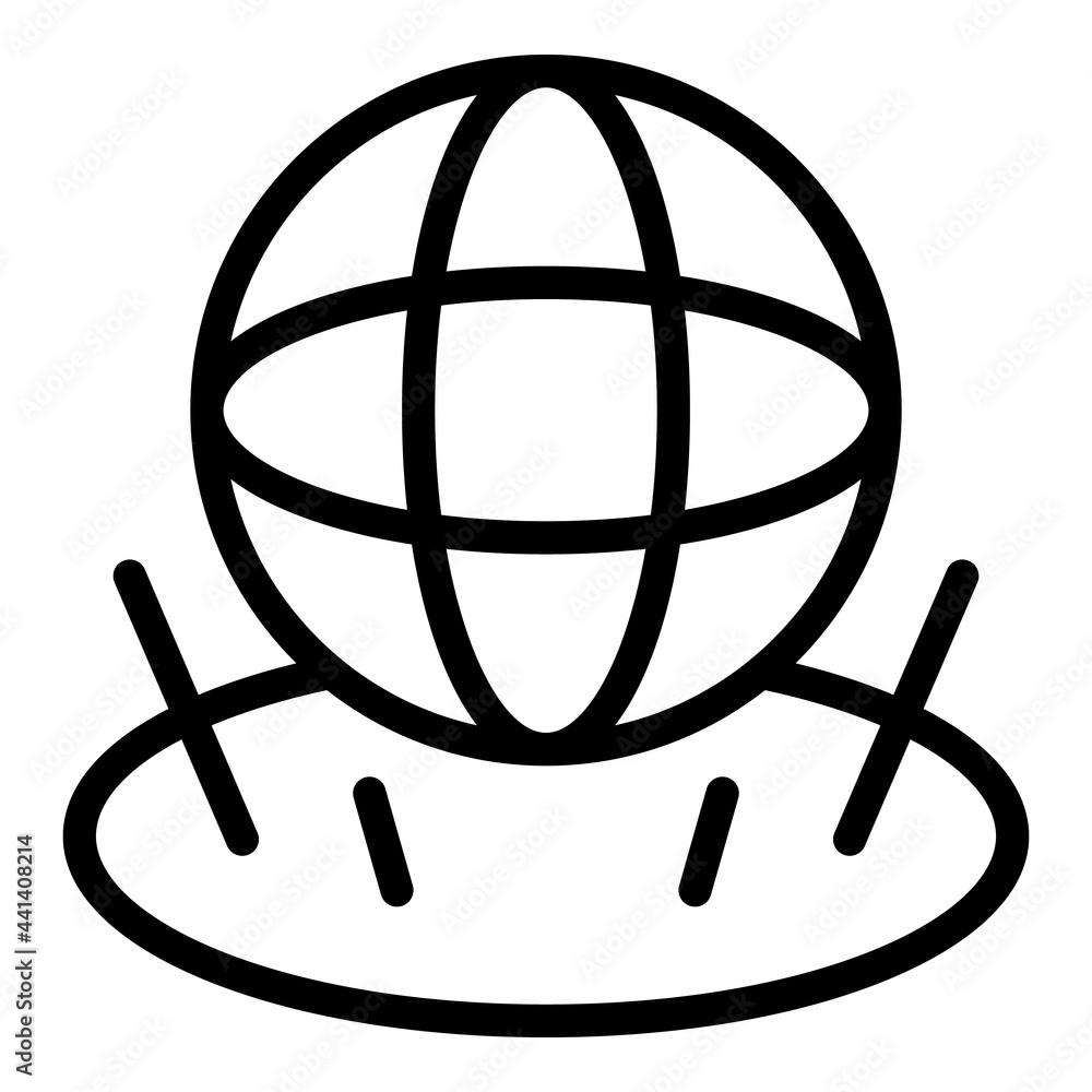 Poster globe hologram projection icon. outline globe hologram projection vector icon for web design isolate