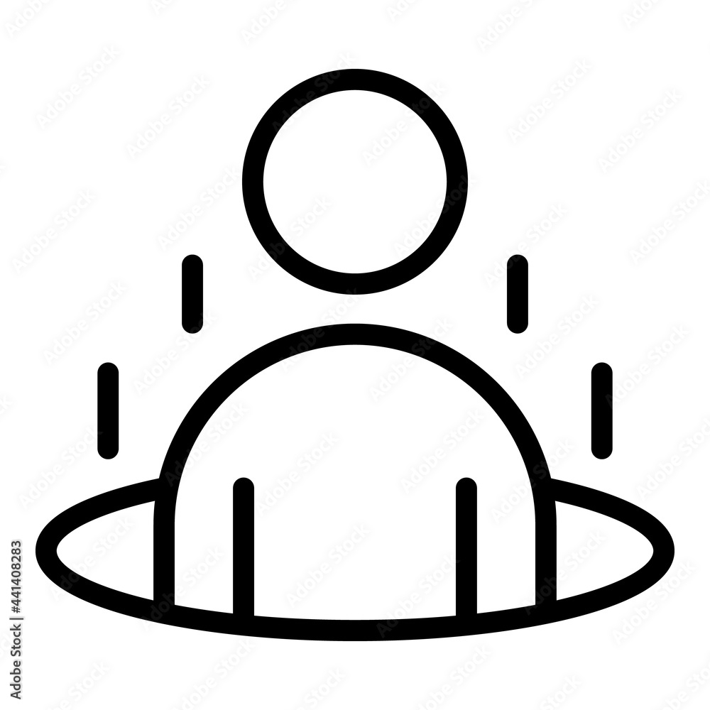 Poster man hologram projection icon. outline man hologram projection vector icon for web design isolated on