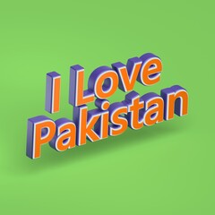 Abstract Pakistan 3D TEXT Rendered Poster (3D Artwork)