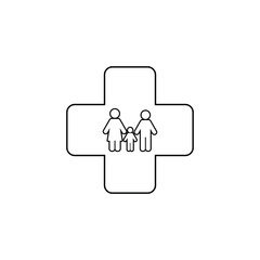 clinic icon, family hospital icon vector cross dsign