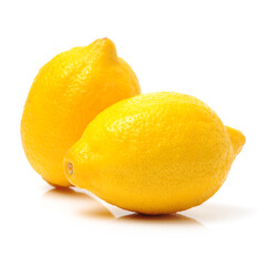 Ripe lemons on white background