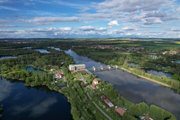 Vue Aérienne du barrage d'Argancy - Moselle