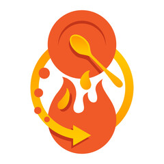 Metabolism icon - foods converting to energy