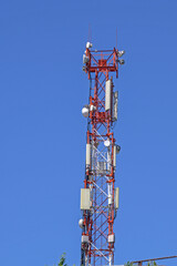 The upper part of the mobile communication tower