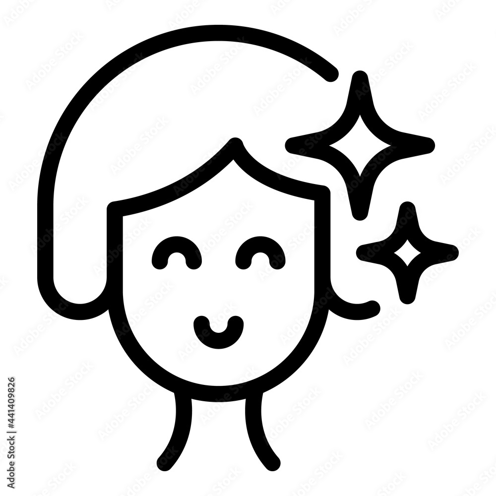 Poster coiffure shiny icon. outline coiffure shiny vector icon for web design isolated on white background