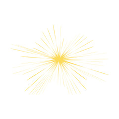 Golden fireworks-a bright sight on a white background.