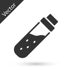 Grey Bottle with potion icon isolated on white background. Flask with magic potion. Happy Halloween party. Vector