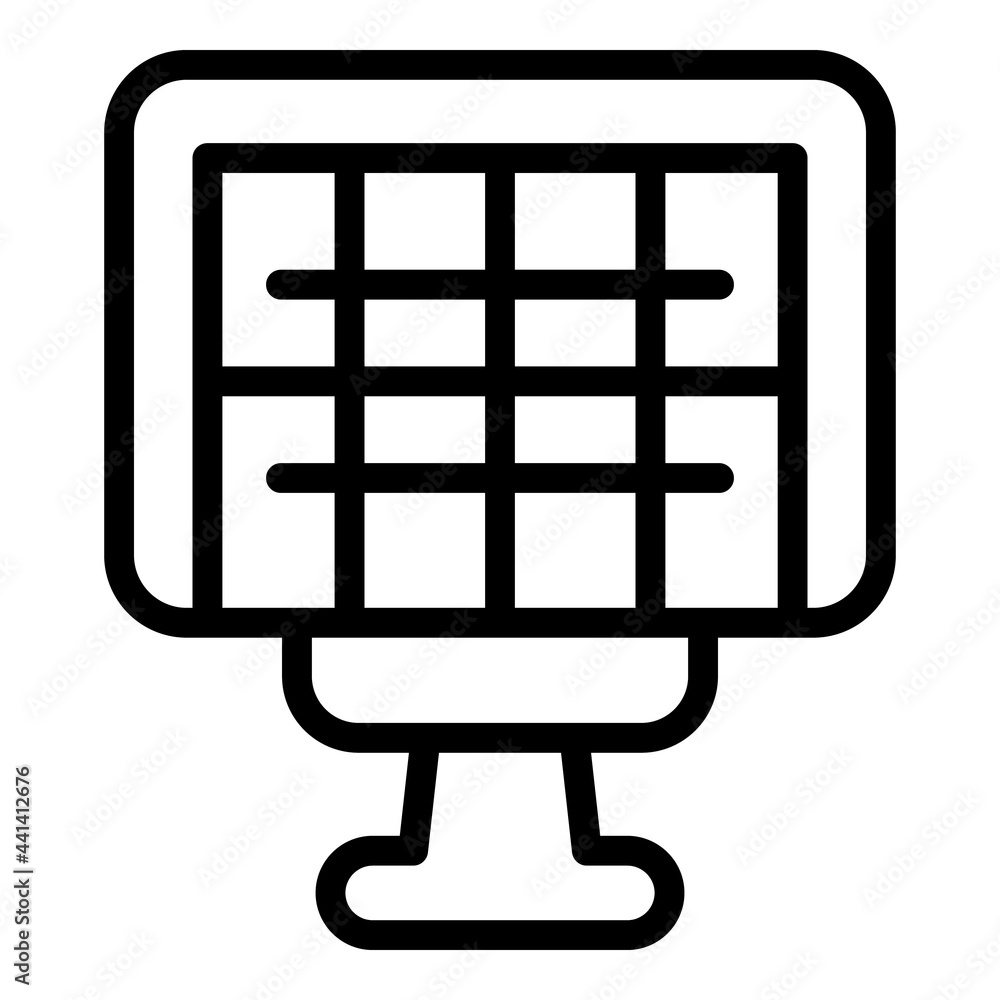 Poster campsite bbq net icon. outline campsite bbq net vector icon for web design isolated on white backgro